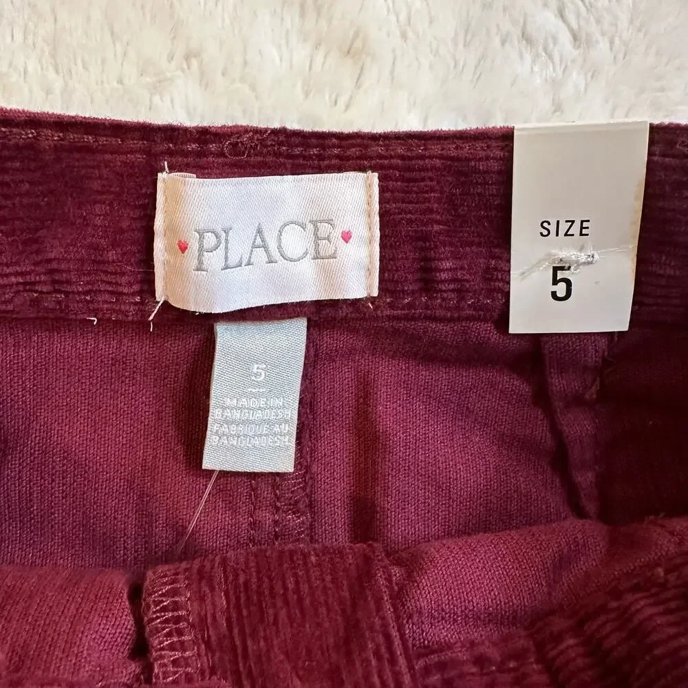 NEW Girls Corduroy Skirt sz 5 Girls Burgundy Skirt adjustable waist fall preppy